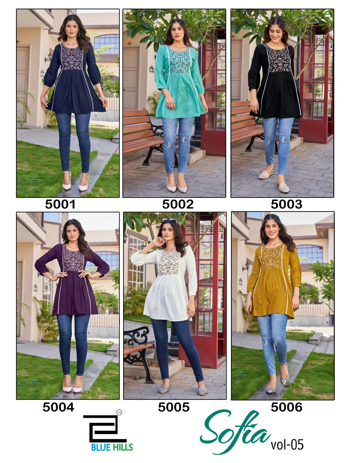 Blue Hills Sofia Vol 5 Rayon 14 Kg  Kurtis Wholesale Catalog — Wholesale Kurtis, Blue Hills wholesale from Surat — view 6